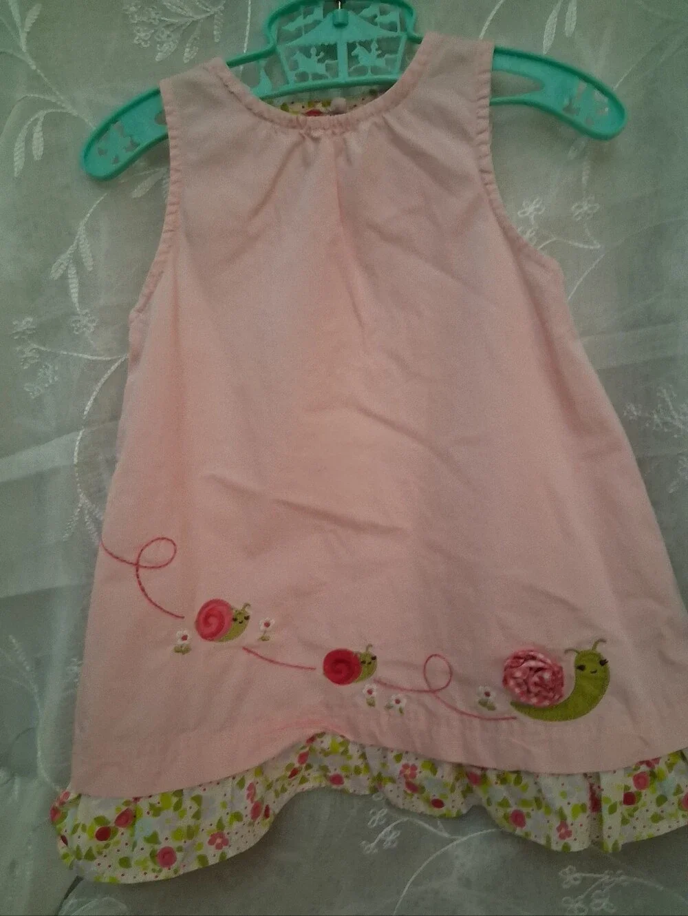 Gymboree 2011 Mini Blooms Pink Snail Appliqued Dress With Matching Pants